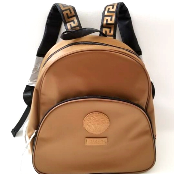 Versace Handbags - Versace brown nylon backpack